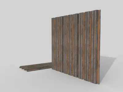 Corrugated galvanized sheets 5 Low-poly 3D model