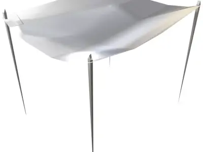  Hupa wedding tent simple high low poly 3D model