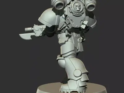 Sci-Fi Heavy Trooper STL Modular Power Armor 32mm Miniature V3 3D print model