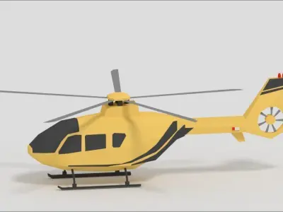 Low Poly Helicopter Game Ready Low-poly 3D model