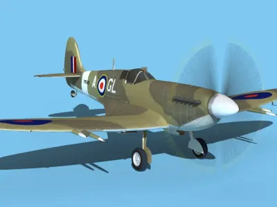 Supermarine Spitfire MkXII V05 3D model