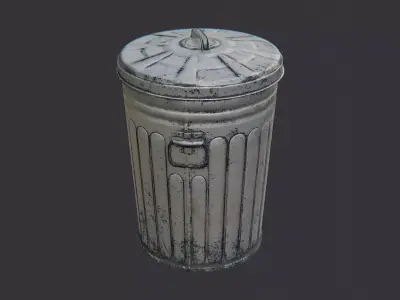 Barracks style weathered trash can exterior Low-poly 3D model