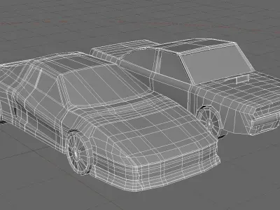 car game Ferrari Testarossa DODGE CHARGER Low-poly Free low-poly 3D model