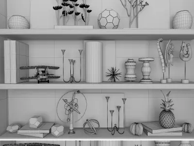 Decorative sets Shelves 2 3D model