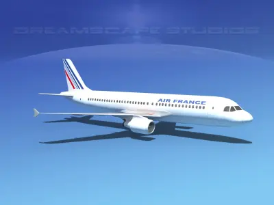 Airbus A320 LP Air France Low-poly 3D model
