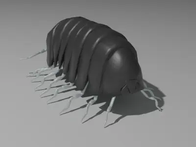 Pillbug or Rolleypolley Low-poly 3D model