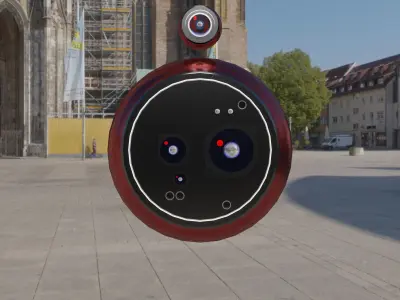 Sci-fi flying robot or drone Low-poly 3D model