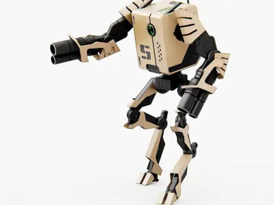 MILITARY DROID K-800 Rigged for Unreal Engine - Unity - MIXAMO 3D model