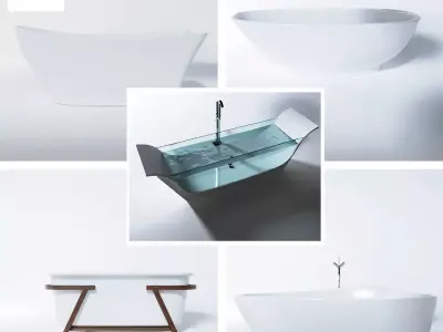 5 models modern luxury bathtubs  PART- 1 3D model