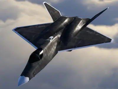 YF-23A BLACK-WIDOW-II Rigged Low-poly 3D model