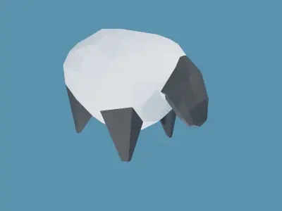 Low Poly sheep 3D model Low-poly 3D model