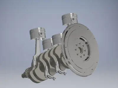 CRANKSHAFT four engine 3D model