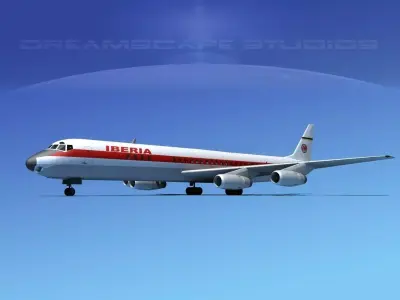 Douglas DC-8-63 Iberia 3D model
