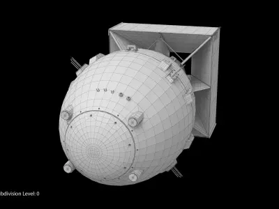 Fat Man Nuclear Bomb Sandy Low-poly 3D model