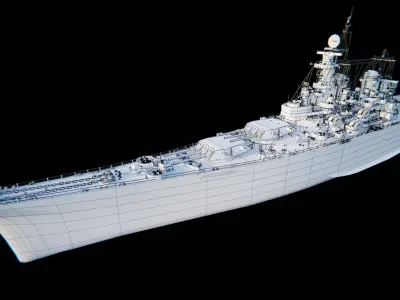 USS Iowa - BB61 Low-poly 3D model
