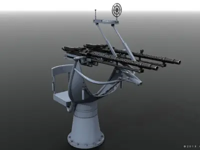 MG34 Zwillingsockel36 B Low-poly 3D model