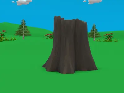 Low Poly Cartoon Nature Low-poly 3D model