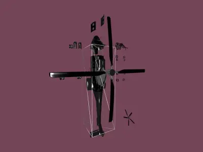 EuroCopter Drone 3D MODEL  Low-poly 3D model