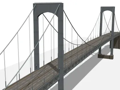 Throgs Neck Bridge Low-poly 3D model