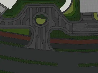 Pedestrian pathway of commercial society 3d model 3D model