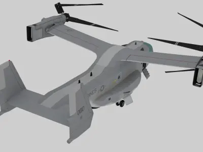 Bell Boeing V 22 Osprey Rigged Animated Tiltrotor Aircraft 3D model