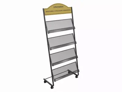 Store Floor-Standing Brochure Stand Magazine Rack 3D model