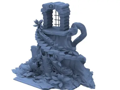 He man Detailed Jungle Cave Sculpture 3D model