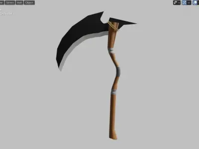 Sickle low poly axe Low-poly 3D model