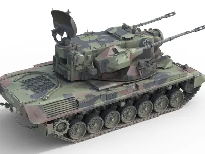 Flakpanzer Gepard 1A2 Anti Aircraft Low-poly 3D model