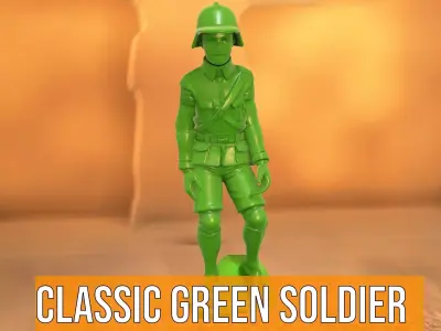 Classic Green Soldier model pack Low-poly 3D model