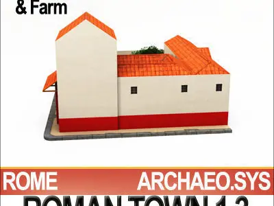 Roman Town Wine Shop And Farm 1 3 Low Poly 3D model