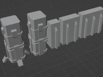 Modular defensive base 3D model