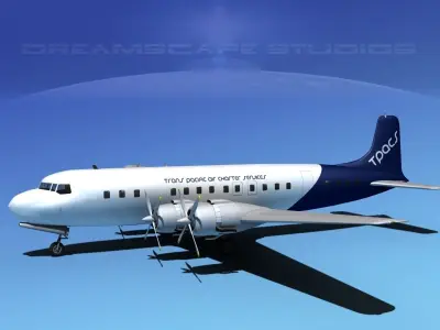 Douglas DC-7C Transpacific Charter 3D model