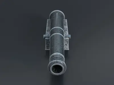 Medieval Fortress Cannon PBR 3D model