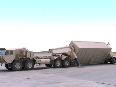 M983 Tractor with AN  TPY-2 X Band Radar 3D model