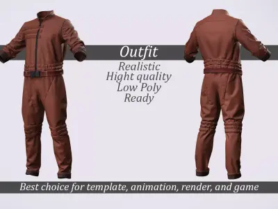 Sci-Fi Jumpsuit - Game-Ready Low-poly 3D model