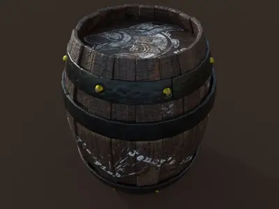 Low poly barrel Low-poly 3D model