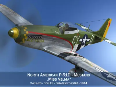 North American P-51D - Miss Velma 3D model