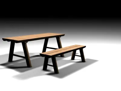 Table outdoor 3D model purchase
