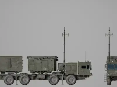 Multi Functional Radar 92n2e for S 400  Low-poly 3D model