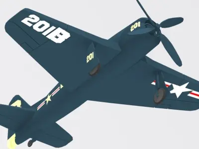 grumman bearcat Low-poly 3D model