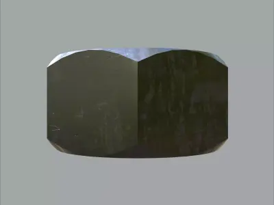 Steel Stained M12 Hex Nut with PBR 4K Textures 3D model