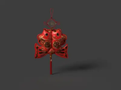 Chinese fish knot figure  Low-poly 3D model