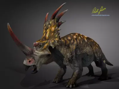 Styracosaurus triceratops dinosaur Low-poly 3D model