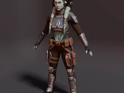 Twilek Bounty Hunter 3D Model Rigged 3D model