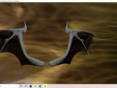Demon bone wings Low-poly 3D model