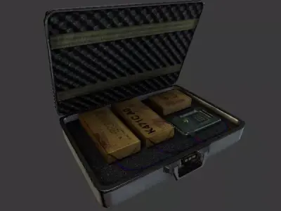 Briefcase with explosives Low-poly 3D model