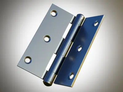 Realistic Brass Door Hinge - High Quality 3D Model 3D model