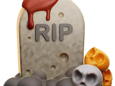 Tombstone 3D Icon Low-poly 3D model