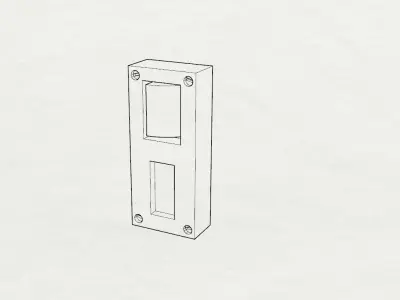 Dolls House Contemporary internal door 4 panel 12th Scale 3D print model